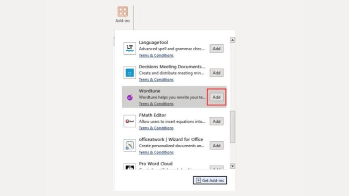 Hướng dẫn đăng nhập Wordtune trong Microsoft Word offline bước 2